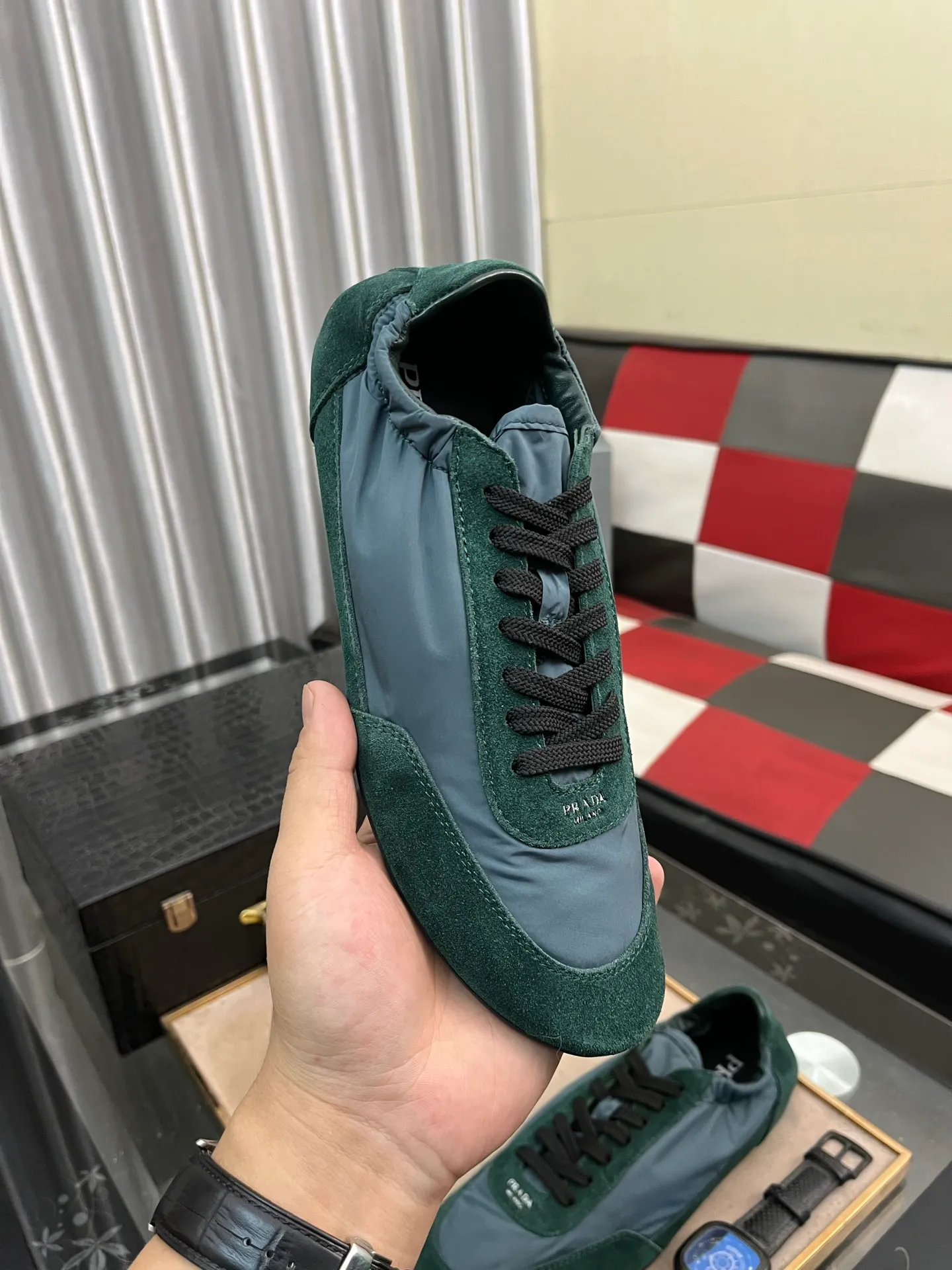 Men's shoes 💰500⌚️⌚️【PRADA】Prada - high-end quality original order 🔍🔍🔍 casual sports shoes - Upper: 🔝Nappa calfskin, brand high mercerized canvas, shoe body brand metal fasteners, tongue silk screen brand logo - Lining: water-dyed cowhide - Outsole: ultra-light TPU foam; molded outsole -Ultra-high quality control and fine workmanship: outstanding (high-end, extravagance, class) -Size: 38-446️⃣colors available